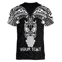 Personalised New Zealand Te Reo Maori Women V Neck T Shirt Kia Kaha Maori Language Week Black Style LT9 - Polynesian Pride