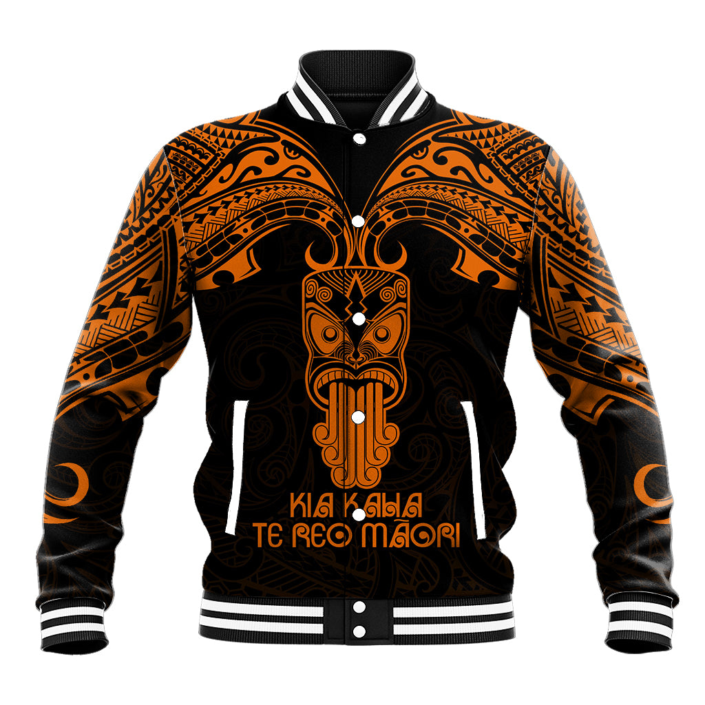 Personalised New Zealand Te Reo Maori Baseball Jacket Kia Kaha Maori Language Week Gold Style LT9 Unisex Gold - Polynesian Pride
