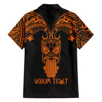 Personalised New Zealand Te Reo Maori Family Matching Short Sleeve Bodycon Dress and Hawaiian Shirt Kia Kaha Maori Language Week Gold Style LT9 - Polynesian Pride