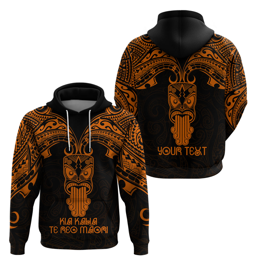 Personalised New Zealand Te Reo Maori Hoodie Kia Kaha Maori Language Week Gold Style LT9 - Polynesian Pride