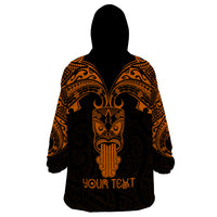 Personalised New Zealand Te Reo Maori Wearable Blanket Hoodie Kia Kaha Maori Language Week Gold Style LT9 - Polynesian Pride
