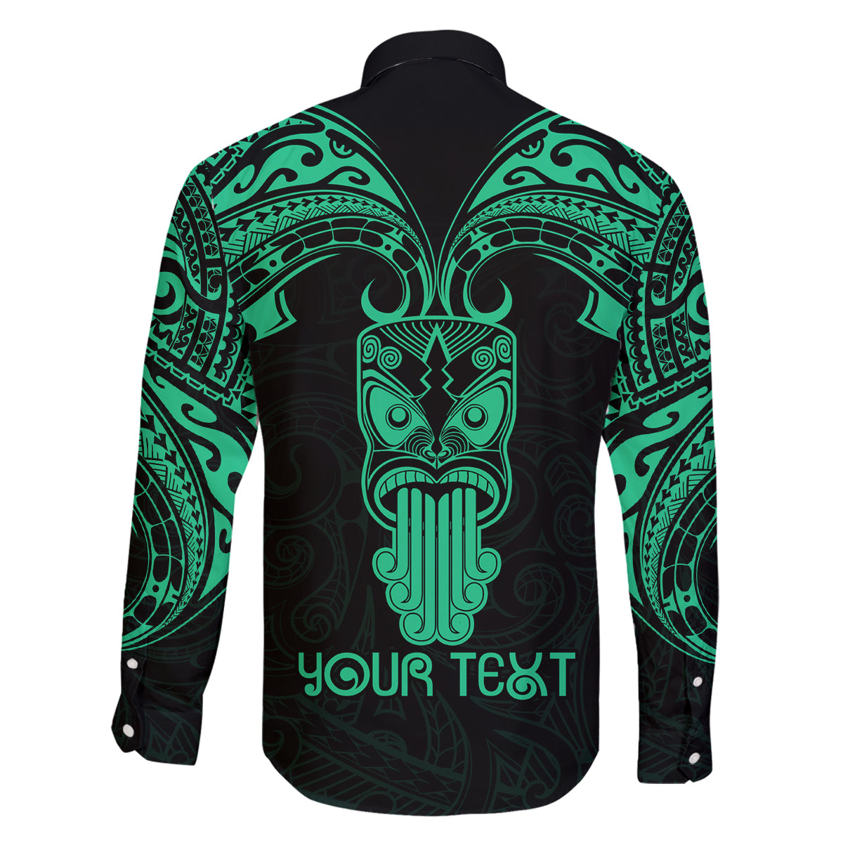 Personalised New Zealand Te Reo Maori Family Matching Long Sleeve Bodycon Dress and Hawaiian Shirt Kia Kaha Maori Language Week Green Style LT9 - Polynesian Pride