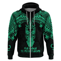 Personalised New Zealand Te Reo Maori Hoodie Kia Kaha Maori Language Week Green Style LT9 - Polynesian Pride