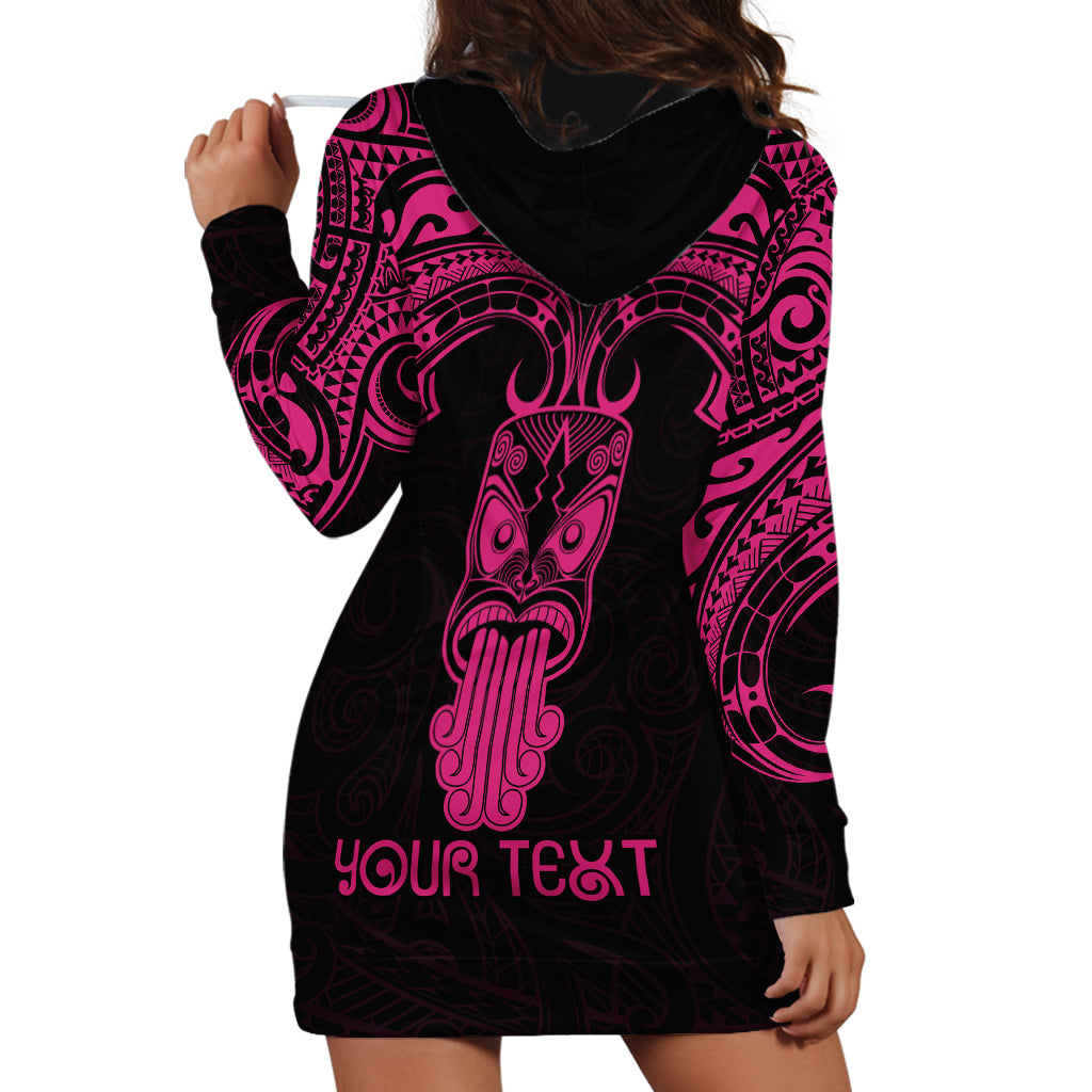 Personalised New Zealand Te Reo Maori Hoodie Dress Kia Kaha Maori Language Week Pink Style LT9 - Polynesian Pride