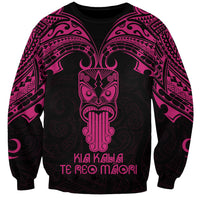 Personalised New Zealand Te Reo Maori Sweatshirt Kia Kaha Maori Language Week Pink Style LT9 Unisex Pink - Polynesian Pride