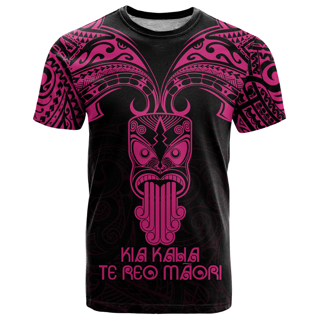 Personalised New Zealand Te Reo Maori T Shirt Kia Kaha Maori Language Week Pink Style LT9 Pink - Polynesian Pride