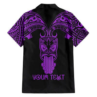 Personalised New Zealand Te Reo Maori Hawaiian Shirt Kia Kaha Maori Language Week Purple Style LT9 - Polynesian Pride