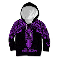 Personalised New Zealand Te Reo Maori Kid Hoodie Kia Kaha Maori Language Week Purple Style LT9 Purple - Polynesian Pride