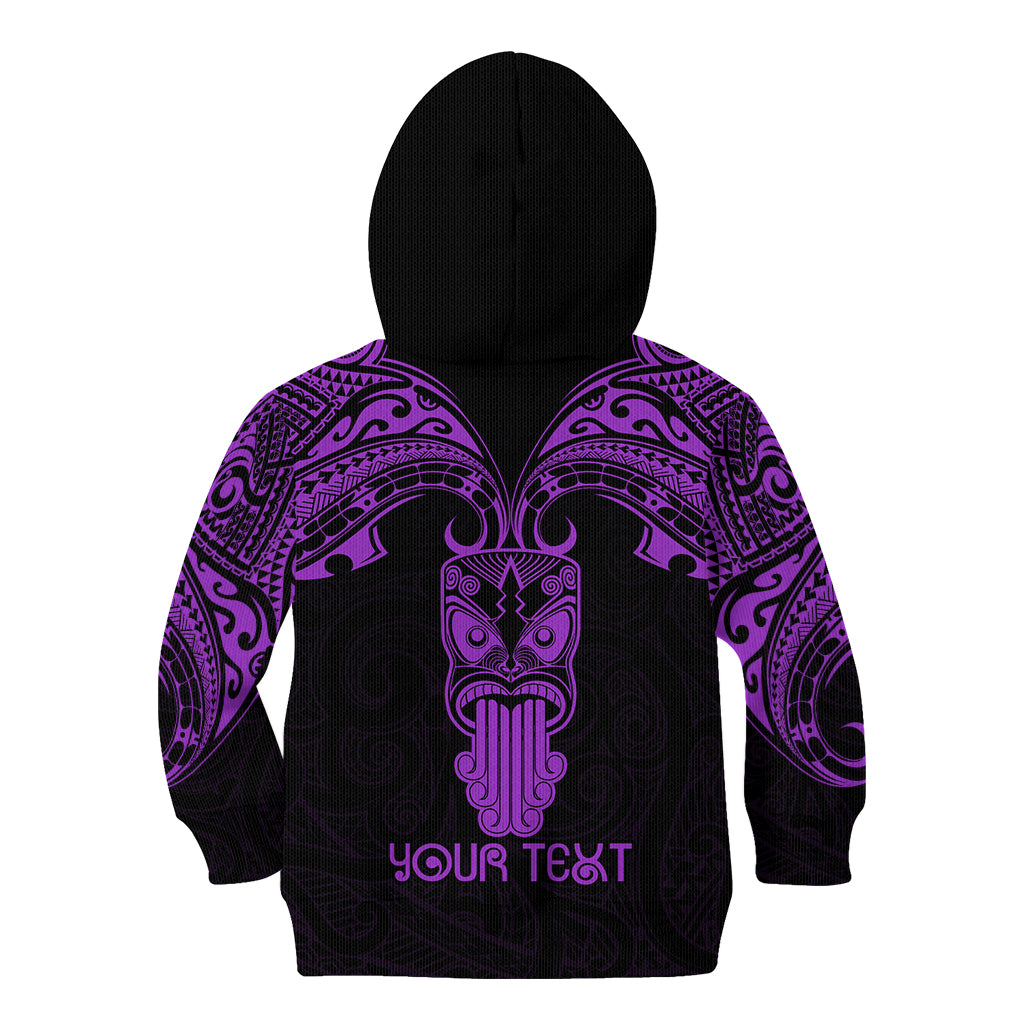 Personalised New Zealand Te Reo Maori Kid Hoodie Kia Kaha Maori Language Week Purple Style LT9 - Polynesian Pride