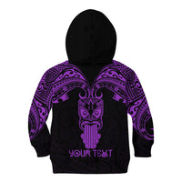 Personalised New Zealand Te Reo Maori Kid Hoodie Kia Kaha Maori Language Week Purple Style LT9 - Polynesian Pride