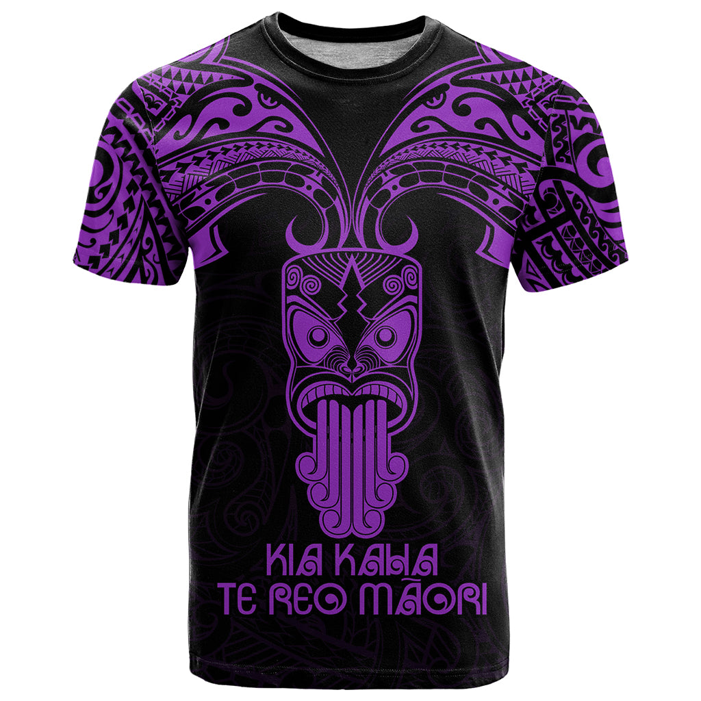 Personalised New Zealand Te Reo Maori T Shirt Kia Kaha Maori Language Week Purple Style LT9 Purple - Polynesian Pride