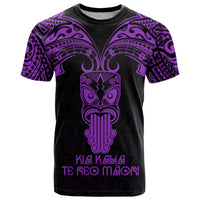 Personalised New Zealand Te Reo Maori T Shirt Kia Kaha Maori Language Week Purple Style LT9 Purple - Polynesian Pride