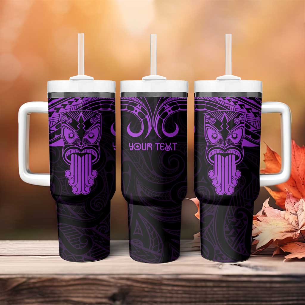 Personalised New Zealand Te Reo Maori Tumbler With Handle Kia Kaha Maori Language Week Purple Style