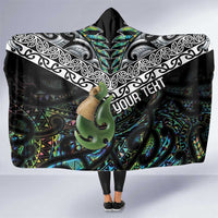 Personalised Maori Manaia Hooded Blanket New Zealand Tribal Hei Matau Papua Shell LT9 One Size Green - Polynesian Pride