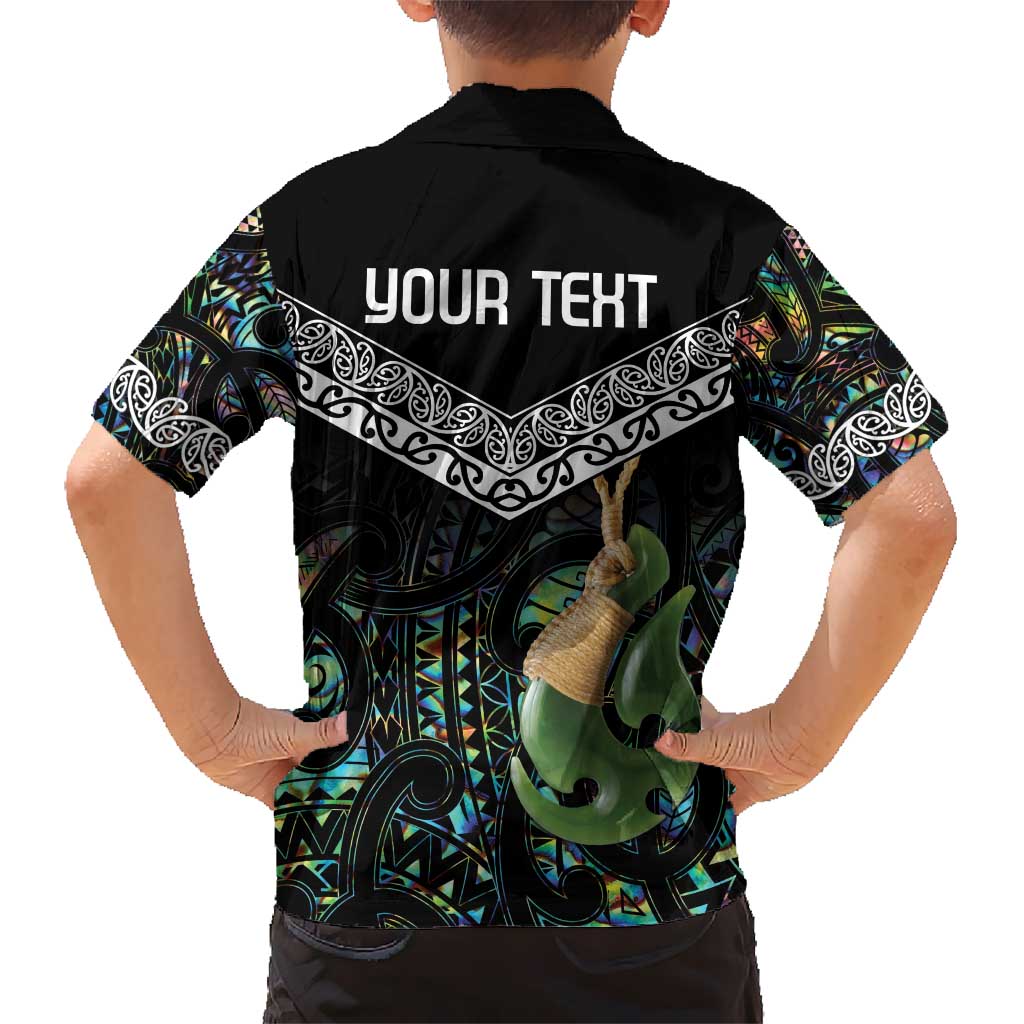 Personalised Maori Manaia Kid Hawaiian Shirt New Zealand Tribal Hei Matau Papua Shell