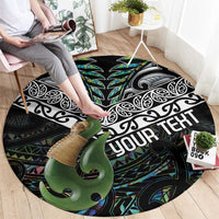 Personalised Maori Manaia Round Carpet New Zealand Tribal Hei Matau Papua Shell LT9 - Polynesian Pride