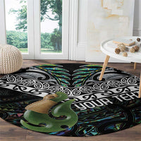 Personalised Maori Manaia Round Carpet New Zealand Tribal Hei Matau Papua Shell LT9 - Polynesian Pride
