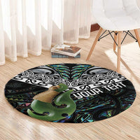 Personalised Maori Manaia Round Carpet New Zealand Tribal Hei Matau Papua Shell LT9 - Polynesian Pride
