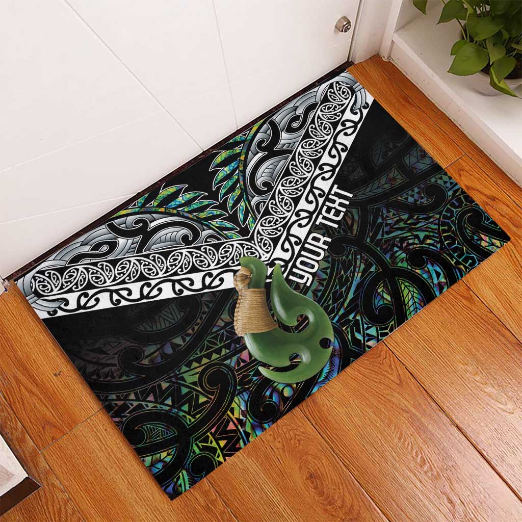 Personalised Maori Manaia Rubber Doormat New Zealand Tribal Hei Matau Papua Shell LT9 - Polynesian Pride