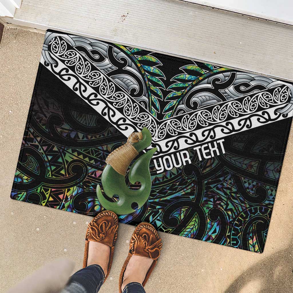 Personalised Maori Manaia Rubber Doormat New Zealand Tribal Hei Matau Papua Shell LT9 - Polynesian Pride