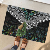 Personalised Maori Manaia Rubber Doormat New Zealand Tribal Hei Matau Papua Shell LT9 - Polynesian Pride