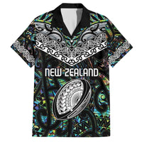 Custom New Zealand Family Matching Off Shoulder Short Dress and Hawaiian Shirt Maori Rugby Tattoo Papua Shell