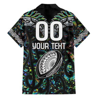 Custom New Zealand Family Matching Off Shoulder Short Dress and Hawaiian Shirt Maori Rugby Tattoo Papua Shell