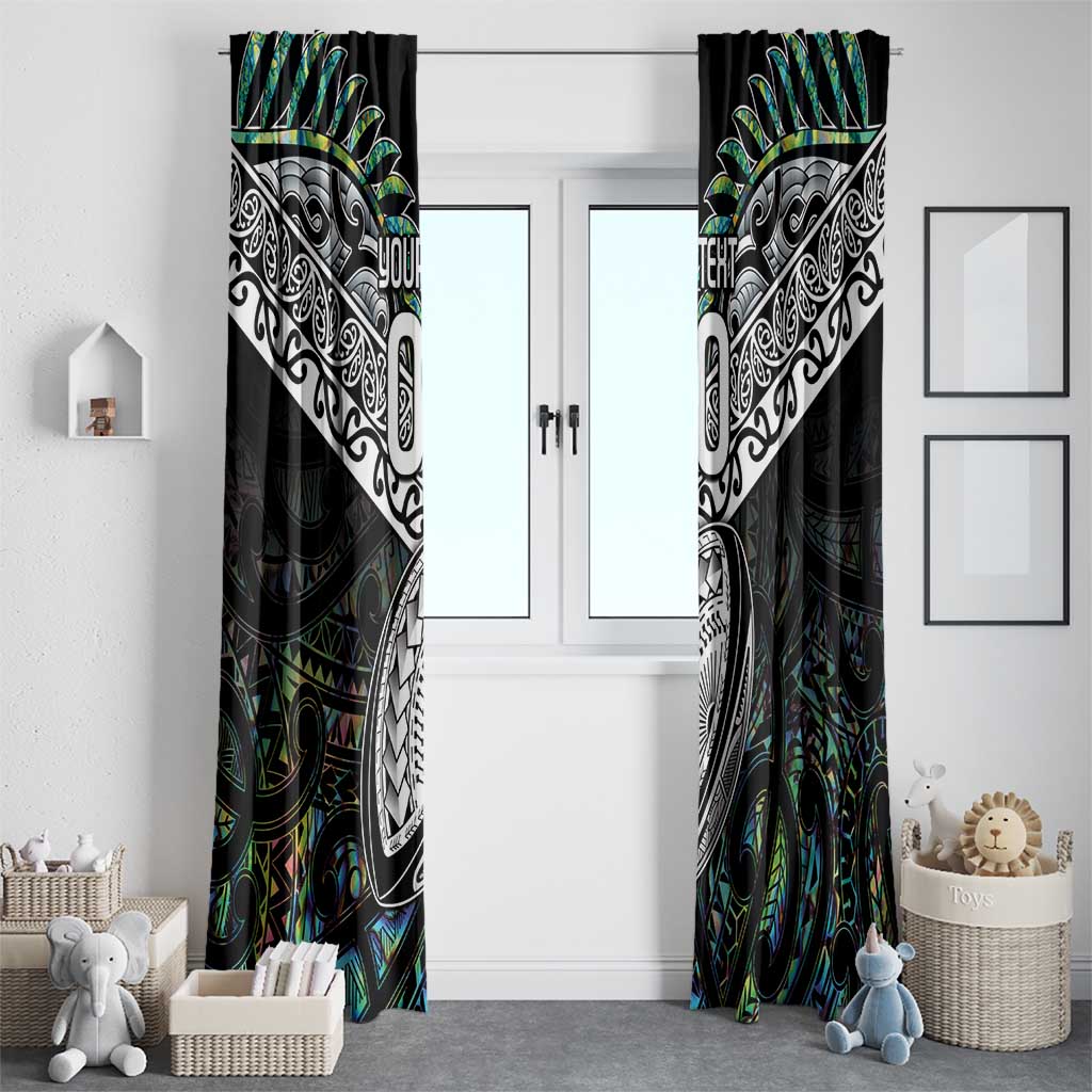 Custom New Zealand Window Curtain Maori Rugby Tattoo Papua Shell