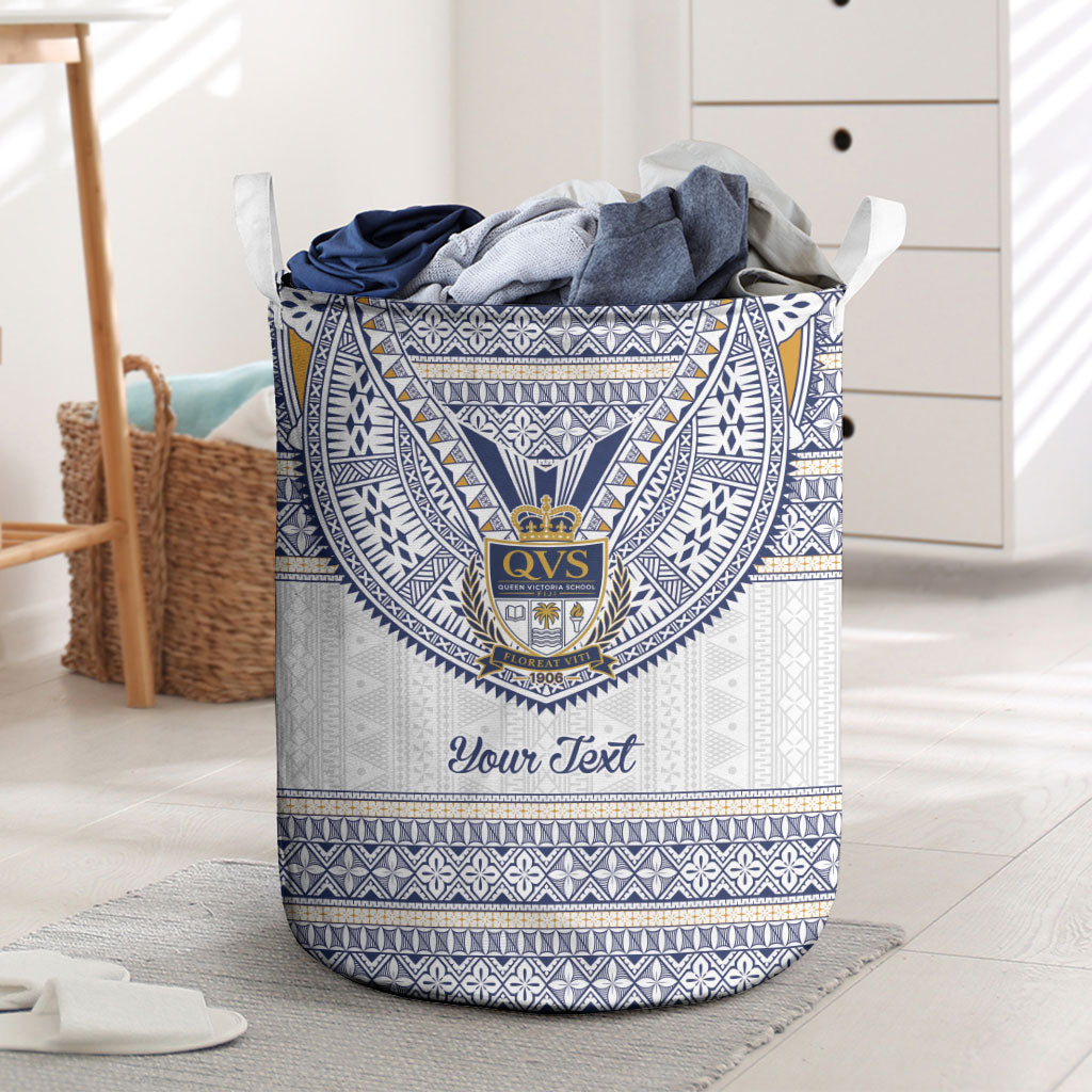 Fiji Queen Victoria School Personalised Laundry Basket QVS 120 Years Queen Victoria Alumni Legacy LT9 White - Polynesian Pride