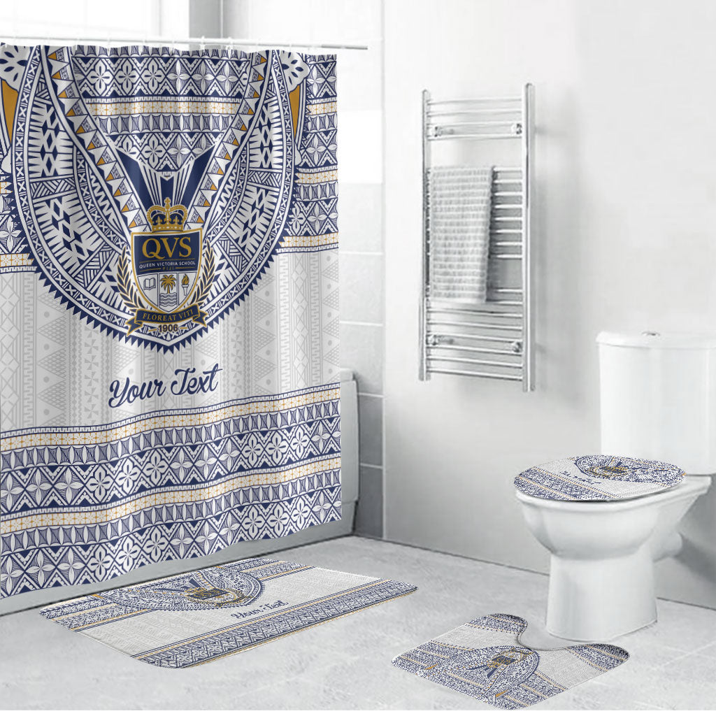 Fiji Queen Victoria School Personalised Bathroom Set QVS 120 Years Queen Victoria Alumni Legacy LT9 Bathroom Set (4 pcs) White - Polynesian Pride
