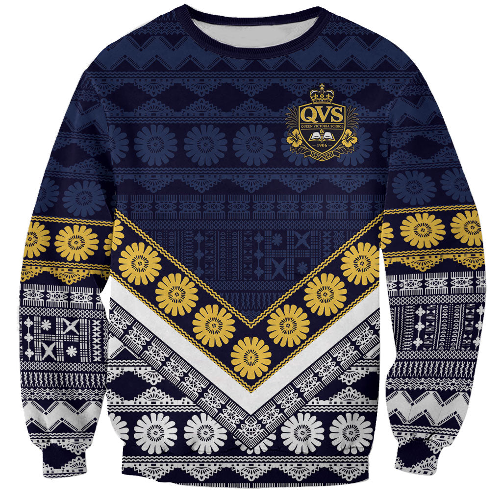 Fiji Queen Victoria School Sweatshirt QVS 1906 Generational School Legacy LT9 Unisex Blue - Polynesian Pride