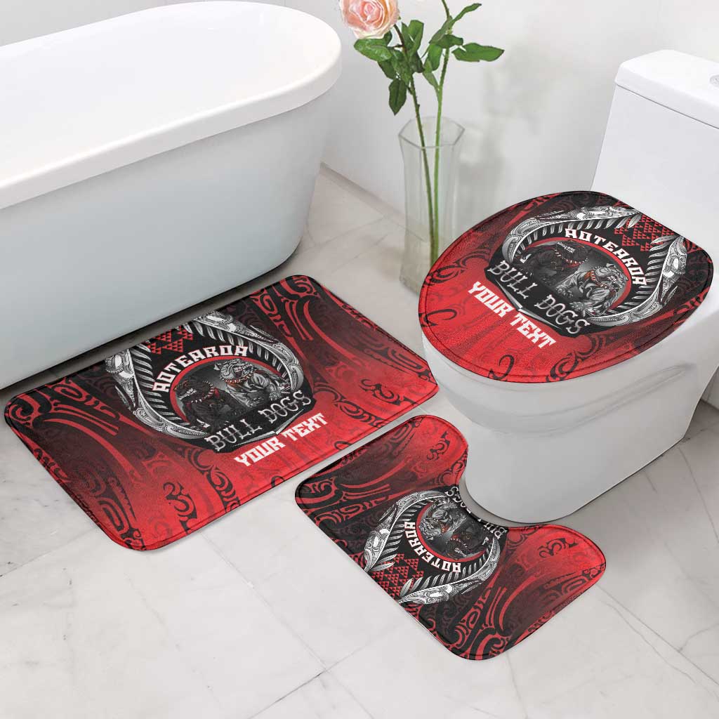 Aotearoa Bulldog Personalised Bathroom Set Maori Kowhaiwhai Motif - Polynesian Pride