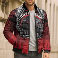 Aotearoa Bulldog Personalised Bomber Puffer Jacket Maori Kowhaiwhai Motif - Polynesian Pride