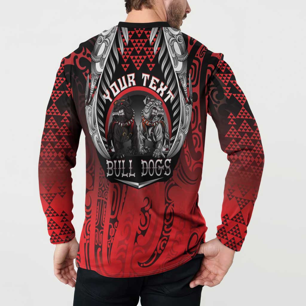 Aotearoa Bulldog Personalised Button Sweatshirt Maori Kowhaiwhai Motif