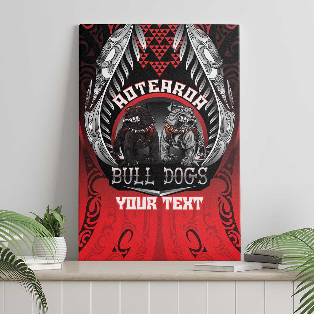 Aotearoa Bulldog Personalised Canvas Wall Art Maori Kowhaiwhai Motif
