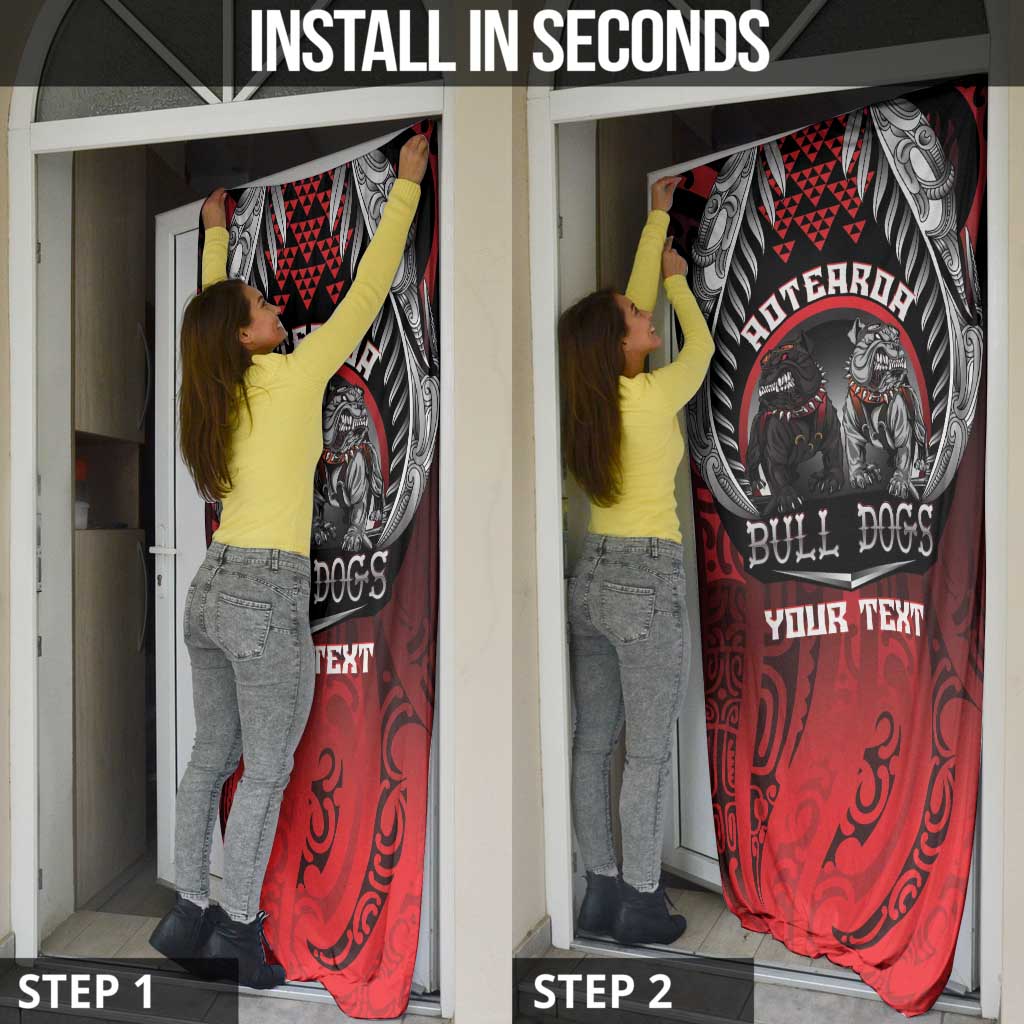 Aotearoa Bulldog Personalised Door Cover Maori Kowhaiwhai Motif - Polynesian Pride