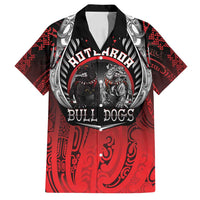Aotearoa Bulldog Personalised Family Matching Long Sleeve Bodycon Dress and Hawaiian Shirt Maori Kowhaiwhai Motif