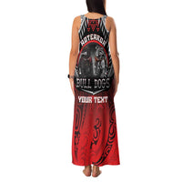 Aotearoa Bulldog Personalised Family Matching Tank Maxi Dress and Hawaiian Shirt Maori Kowhaiwhai Motif