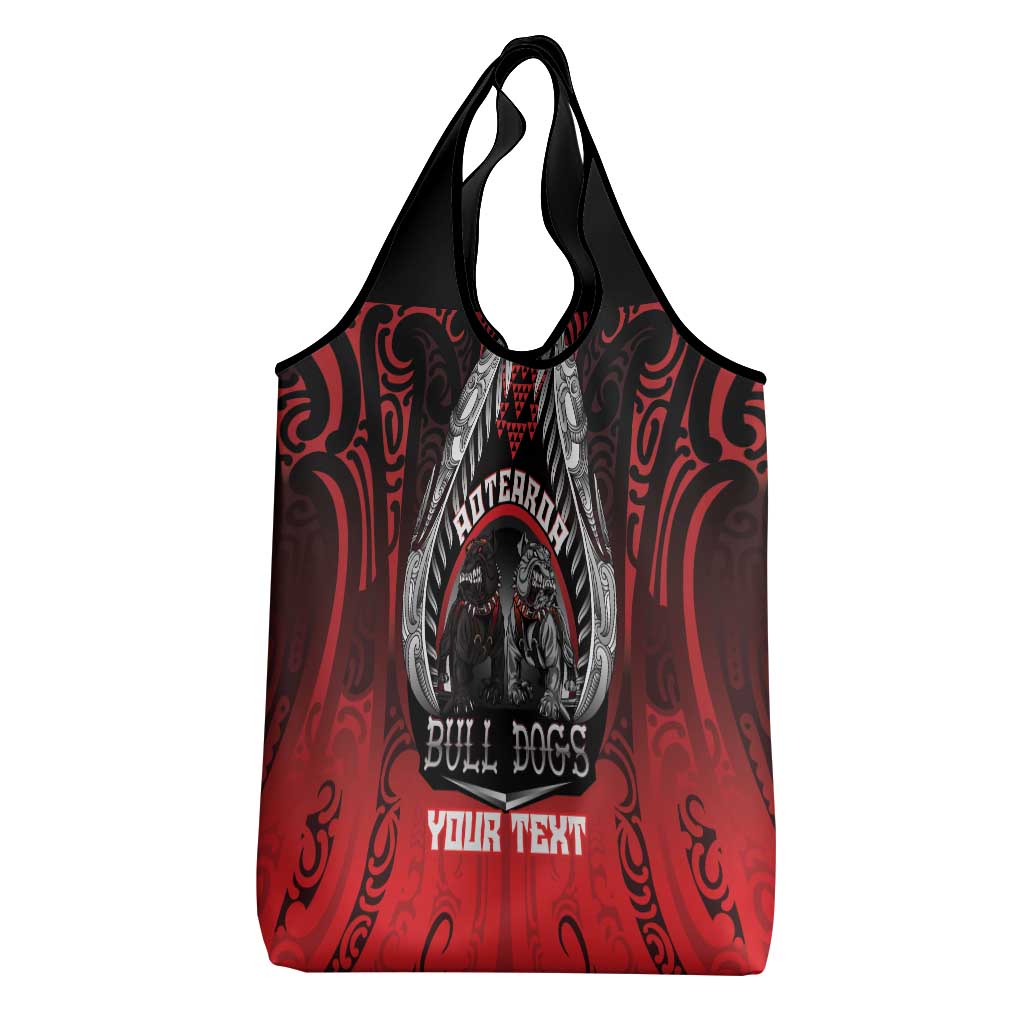 Aotearoa Bulldog Personalised Grocery Bag Maori Kowhaiwhai Motif