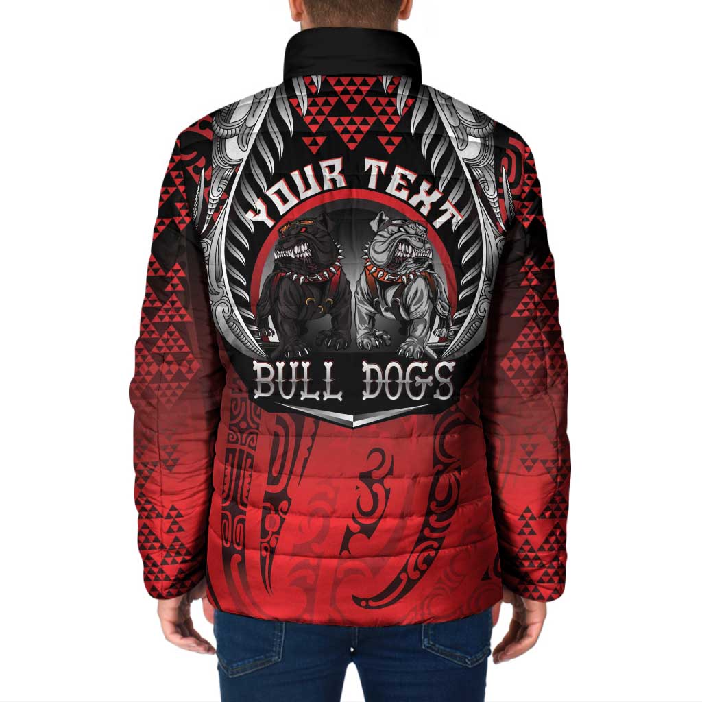 Aotearoa Bulldog Personalised Padded Jacket Maori Kowhaiwhai Motif - Polynesian Pride