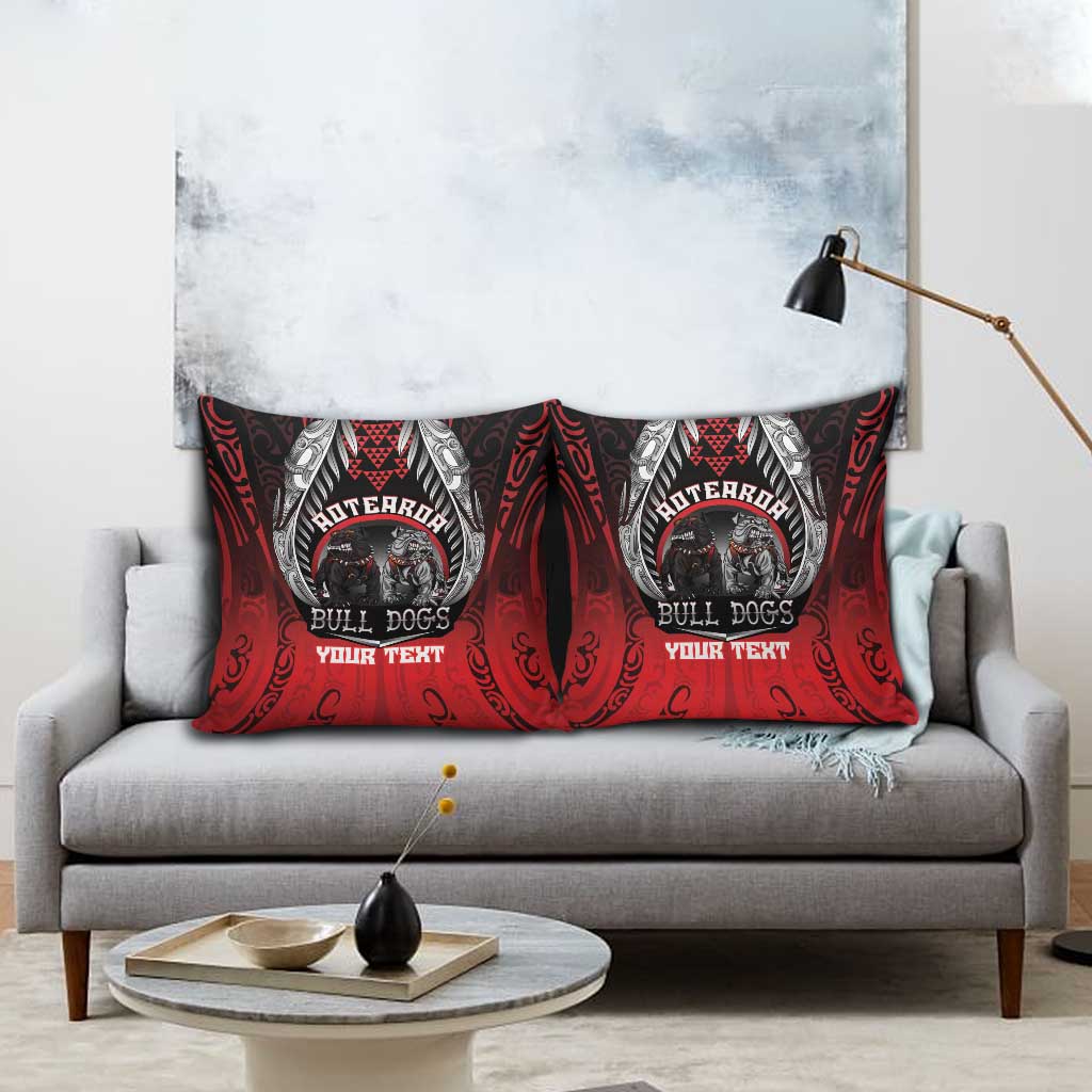 Aotearoa Bulldog Personalised Pillow Cover Maori Kowhaiwhai Motif - Polynesian Pride