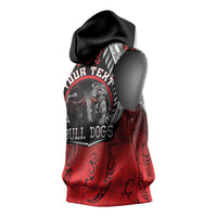 Aotearoa Bulldog Personalised Sleeveless Hoodie Maori Kowhaiwhai Motif - Polynesian Pride