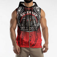 Aotearoa Bulldog Personalised Sleeveless Zip Hoodie Maori Kowhaiwhai Motif - Polynesian Pride