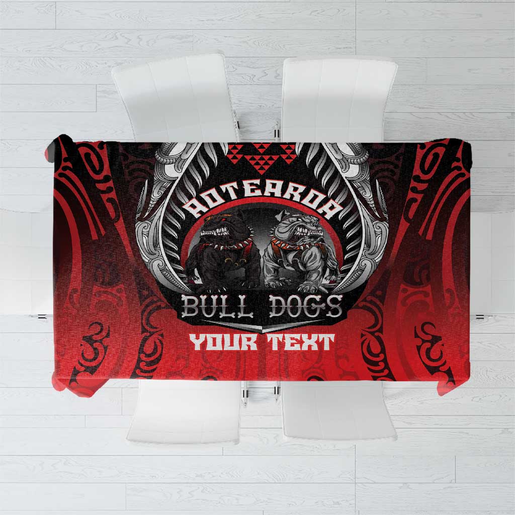 Aotearoa Bulldog Personalised Tablecloth Maori Kowhaiwhai Motif LT9 Red - Polynesian Pride