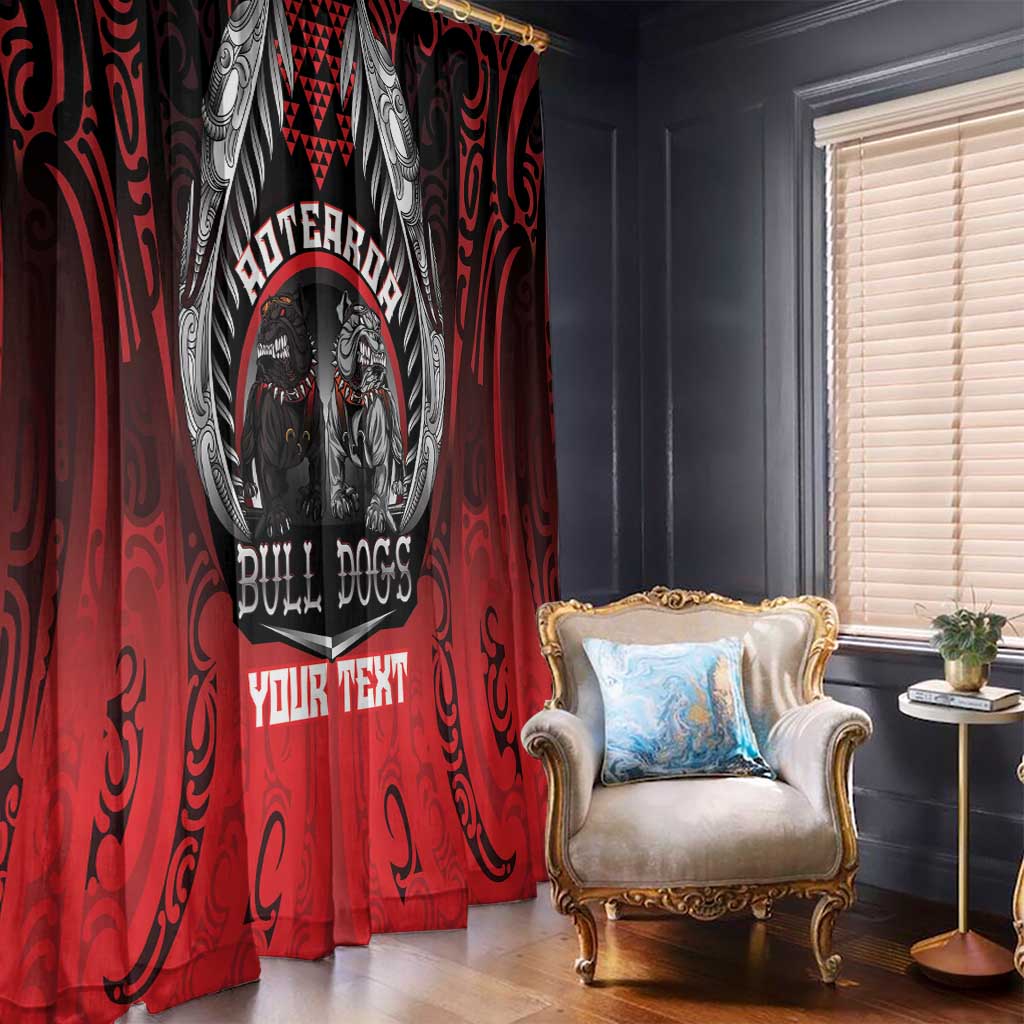 Aotearoa Bulldog Personalised Window Curtain Maori Kowhaiwhai Motif