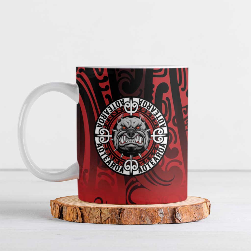 Aotearoa Bulldog Ceramic Mug New Zealand Kowhaiwhai Tribal - Polynesian Pride