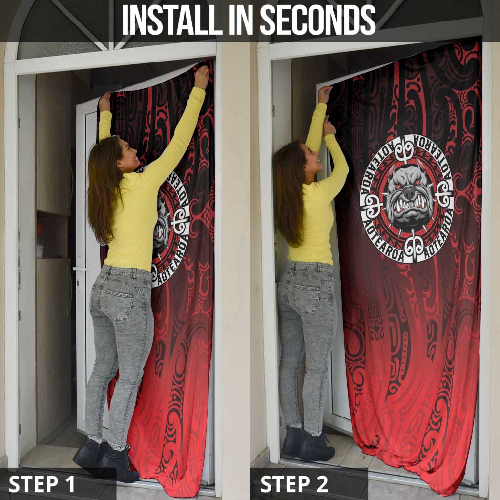 Aotearoa Bulldog Door Cover New Zealand Kowhaiwhai Tribal - Polynesian Pride