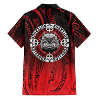 Aotearoa Bulldog Family Matching Off The Shoulder Long Sleeve Dress and Hawaiian Shirt New Zealand Kowhaiwhai Tribal