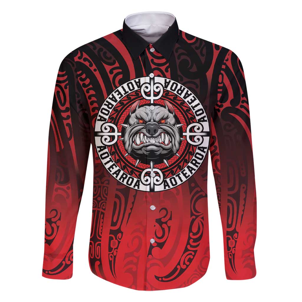 Aotearoa Bulldog Family Matching Short Sleeve Bodycon Dress and Hawaiian Shirt New Zealand Kowhaiwhai Tribal