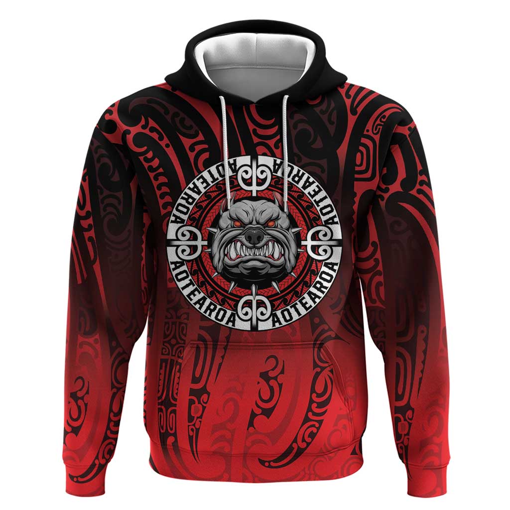 Aotearoa Bulldog Hoodie New Zealand Kowhaiwhai Tribal